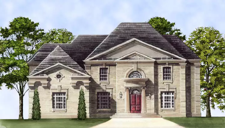 image of 2 story european house plan 7692